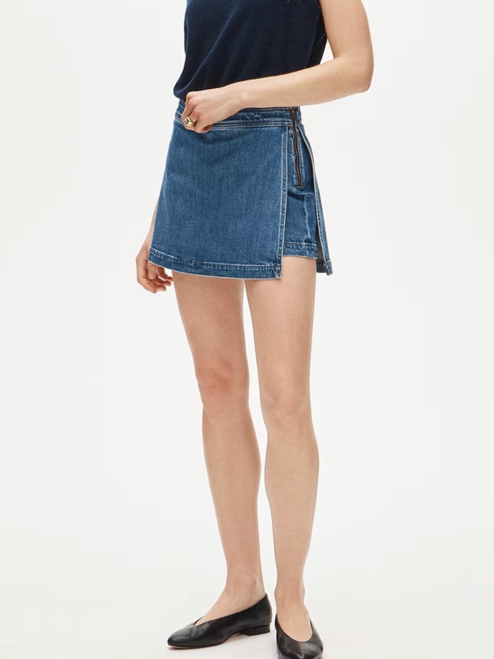 J. Crew Dark Denim Skort with Side Zip